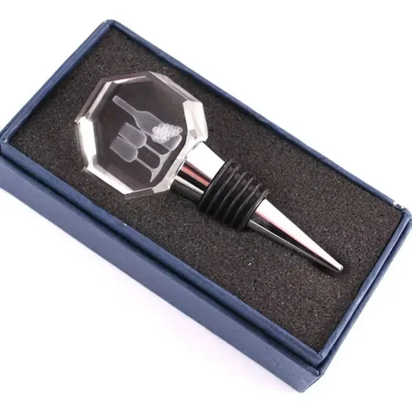 Crystal Octangon Shaped Wine Stopper 1