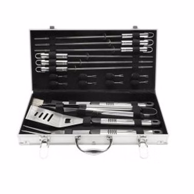 18pc BBQ Set in Aluminum Case - Screen Imprint