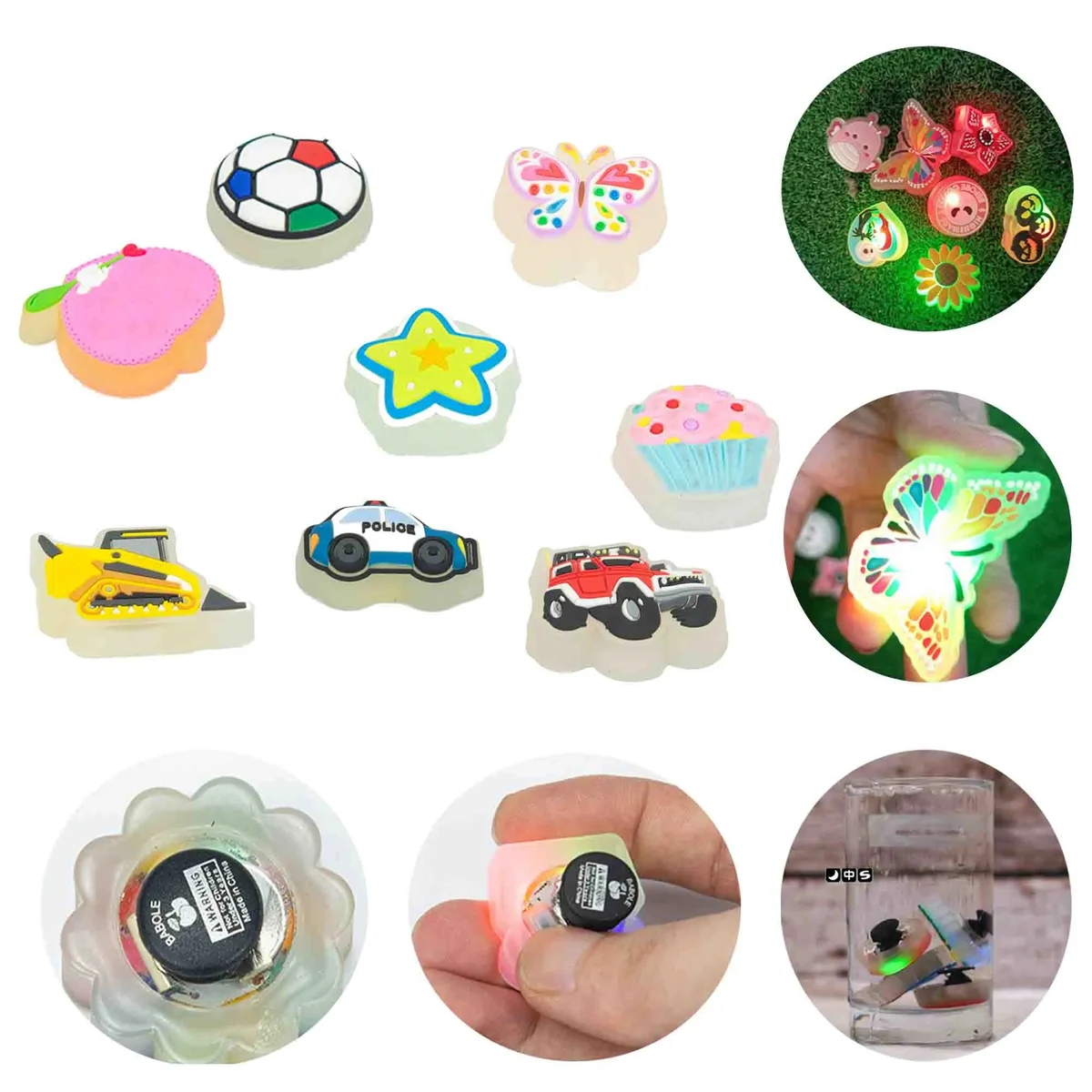 LED Light Up and Glow in the Dark Decoration Charms Shoes 1