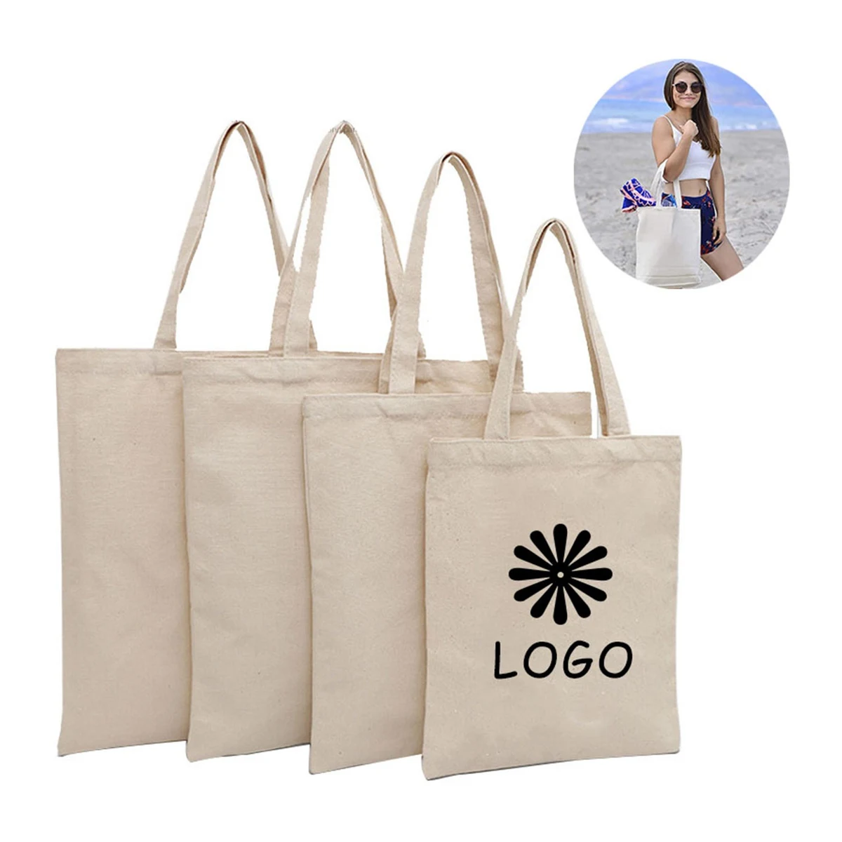 Canvas Tote Bags With Handles, custom tote bag with logo imprint 1