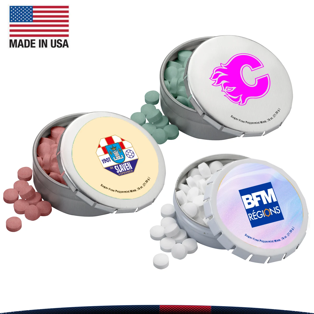 Herais Large Round Push Tin Mints 1