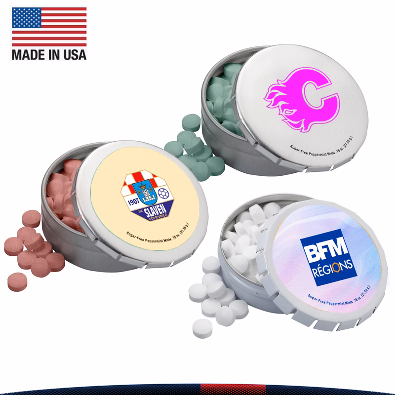 Herais Large Round Push Tin Mints