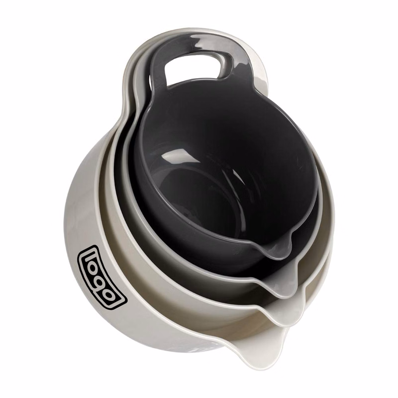 4-Piece Plastic Mixing Bowl Set w/ Handles
