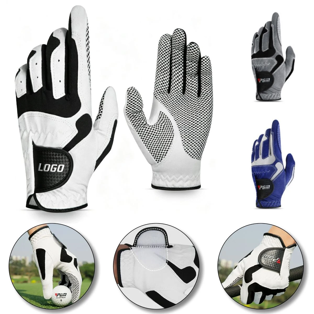 Breathable Synthetic Leather Golf Glove with Elastic Lycra 1