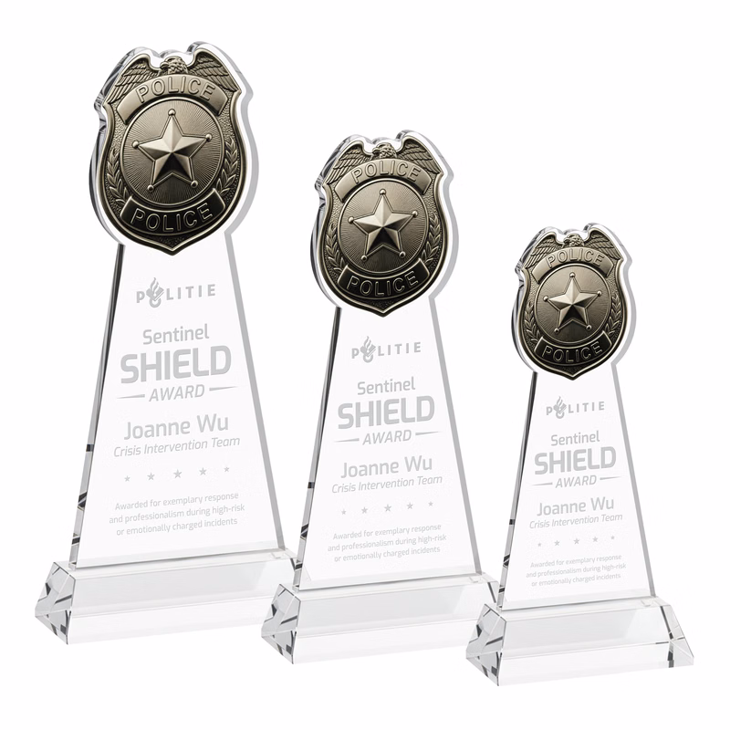 Police Badge Award on Hartford Base - Clear