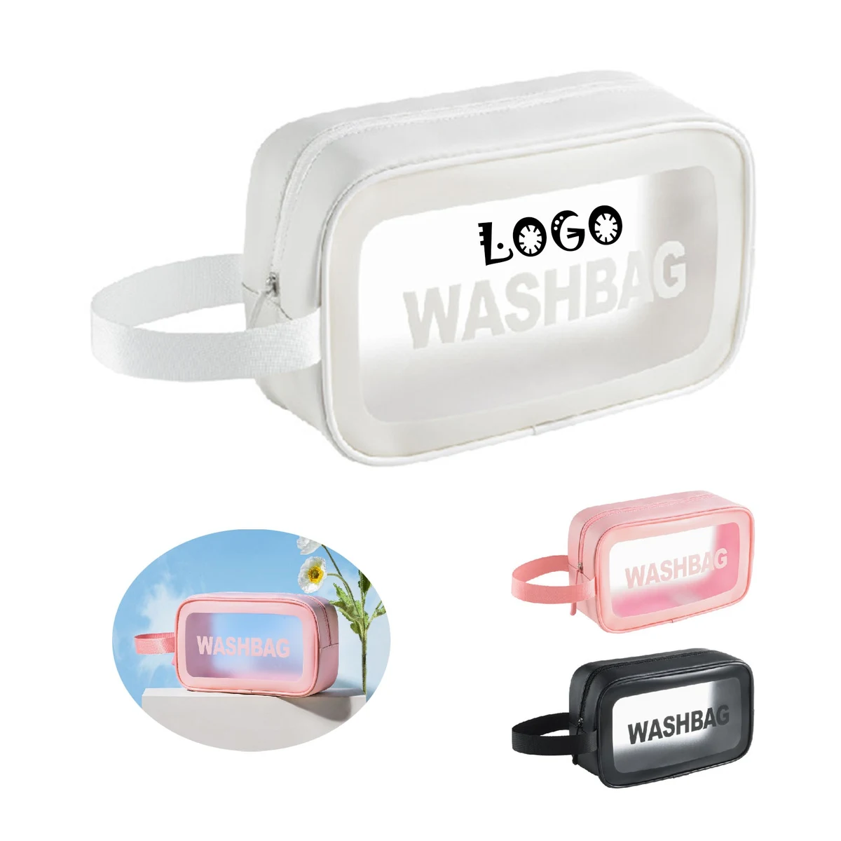 Portable Pvc Zipper Cosmetic Makeup Wash Bag 1