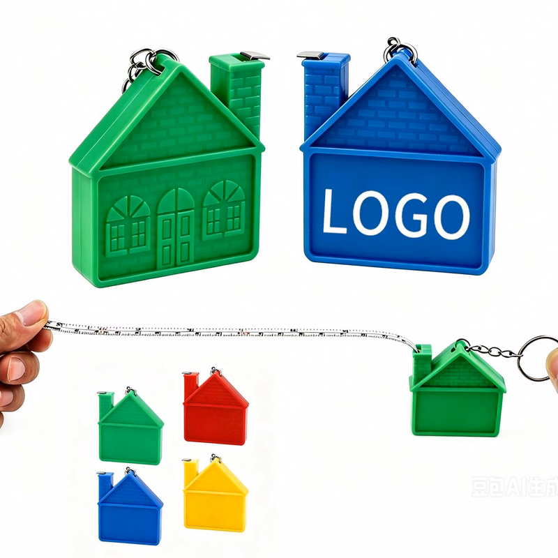 MOQ30 House-Shaped Keychain with Tape Measure