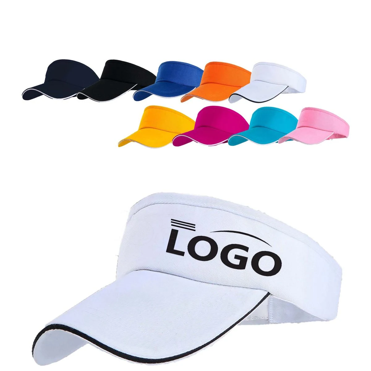 Premium Cotton Twill Sports Sun Visor with Adjustable Strap 1