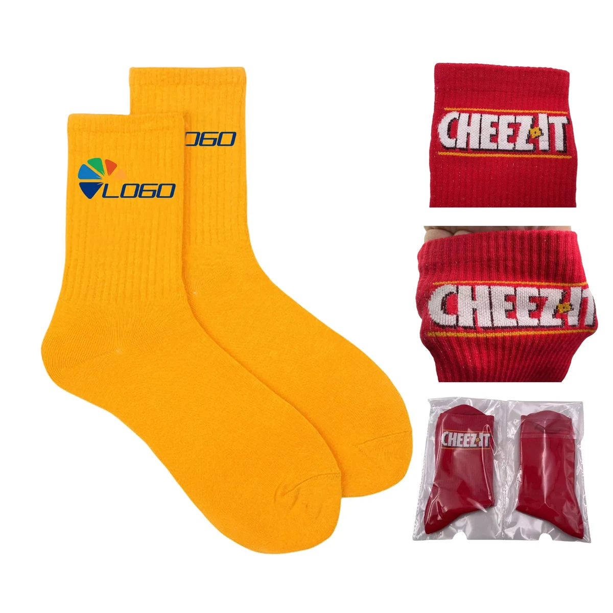 MOQ100 Custom Cotton Jacquard Long Sock 1