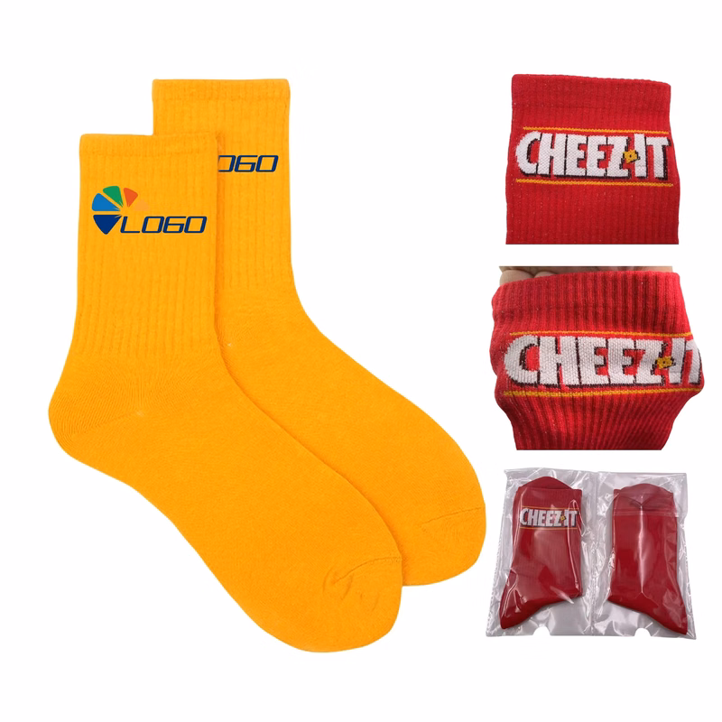 MOQ100 Custom Cotton Jacquard Long Sock