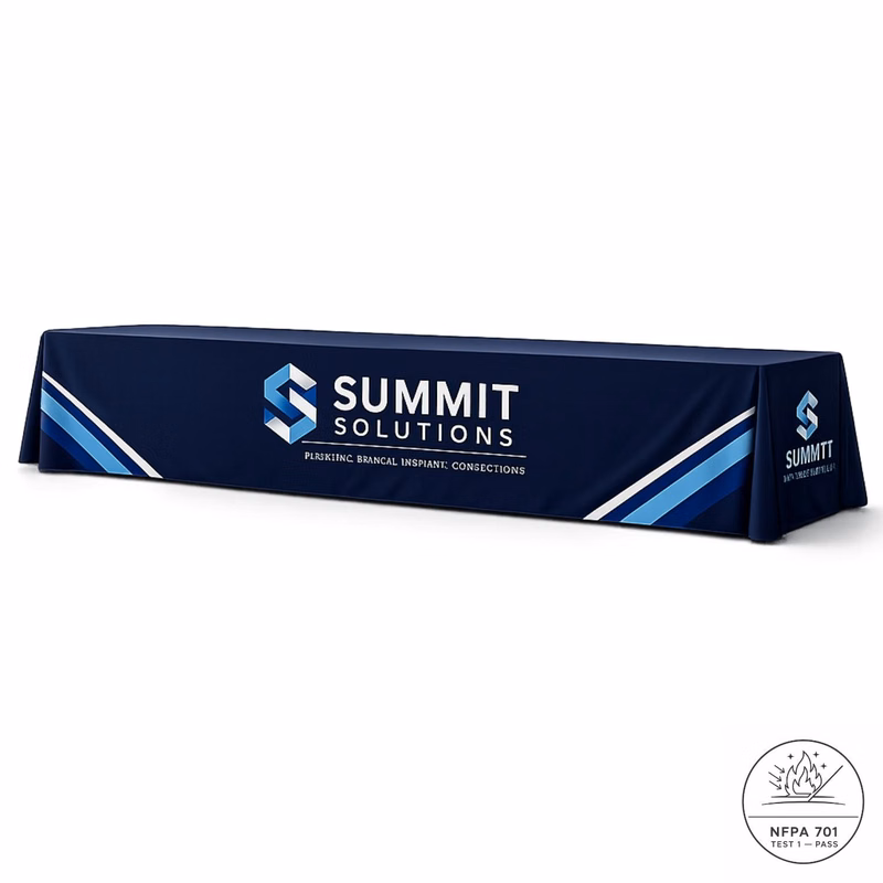24 Hr Express Ship - Sublimated Table Cloth for 12' table (or 2 x 6' tables combined), Closed Back