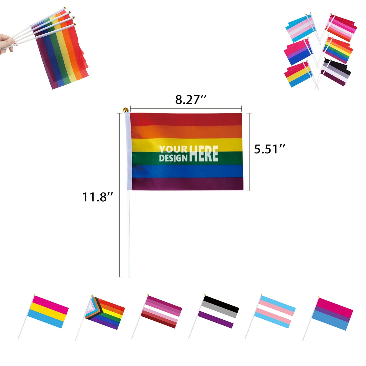 Small Progress Pride Rainbow Flag MOQ100 1