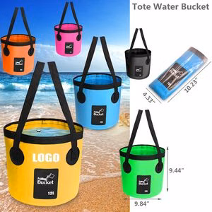 Tote Folding Bucket With Waterproof PVC Fabric