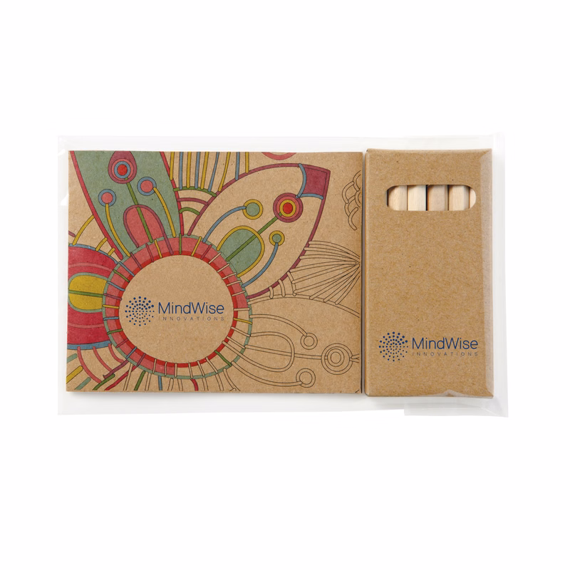 Adult Coloring Book & 6-Color Pencil Set To-Go