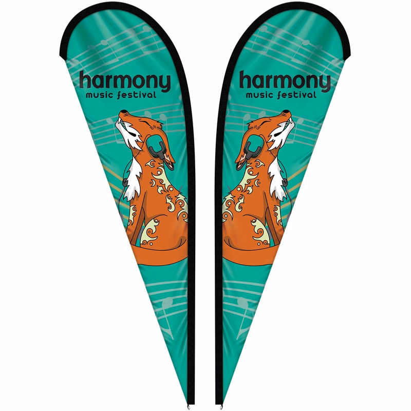 10' Double Sided Custom Portable Teardrop Banners