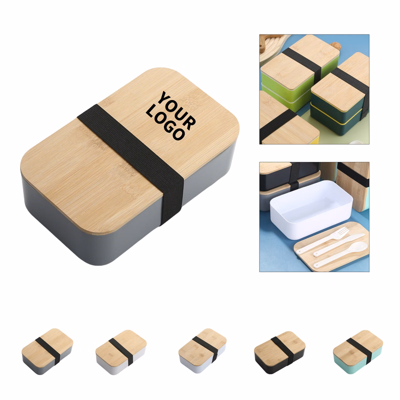 Wheat Straw Bento Box With Bamboo Lid