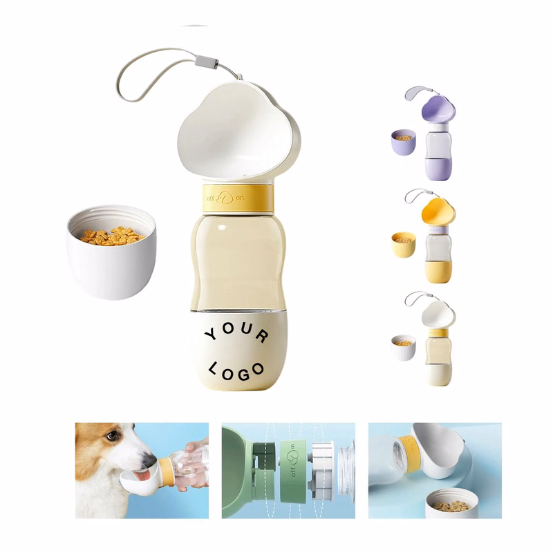 Dog Travel Bottle with Built In Food and Water Sections