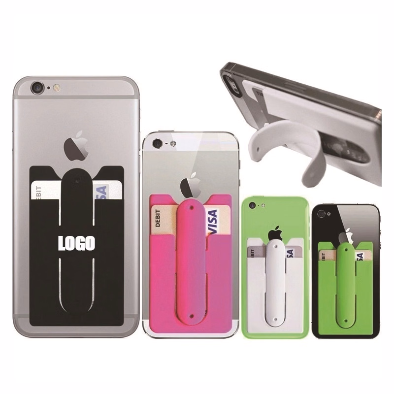 Silicone Phone Card Money Clip Stand Wallet Quik Snap