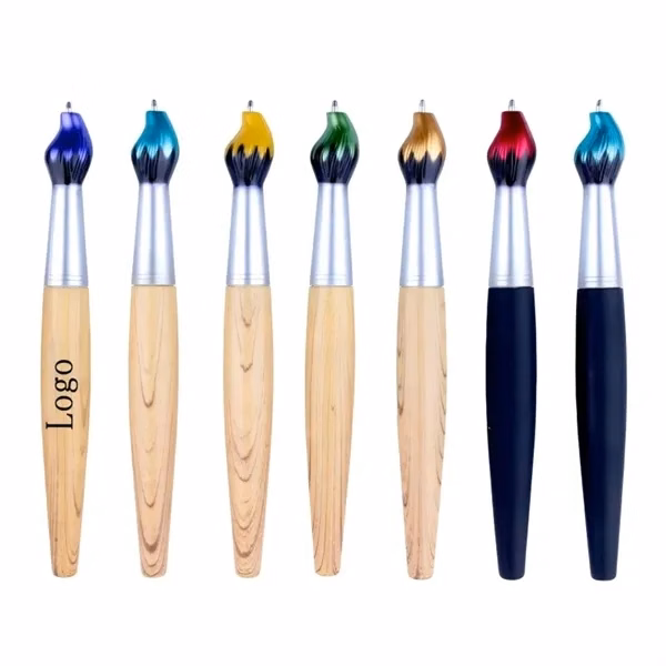 Custom Refined Bamboo Brush Ballpoint Pen with Smooth Refillable Ink — Executive Gift