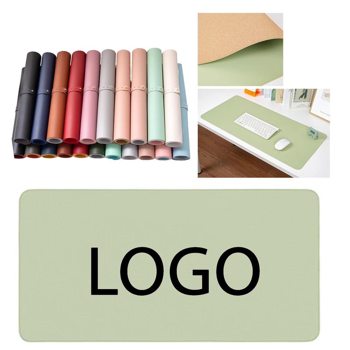 PU Leather Desk Mat with Cork Base 1