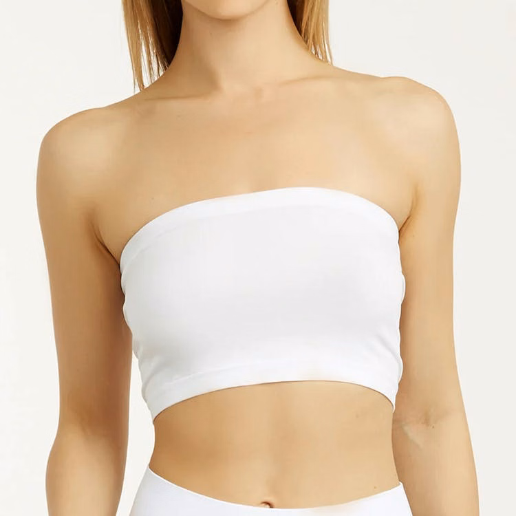 Women's Seamless No Pad Tube Bras - One Size Fits Most White
