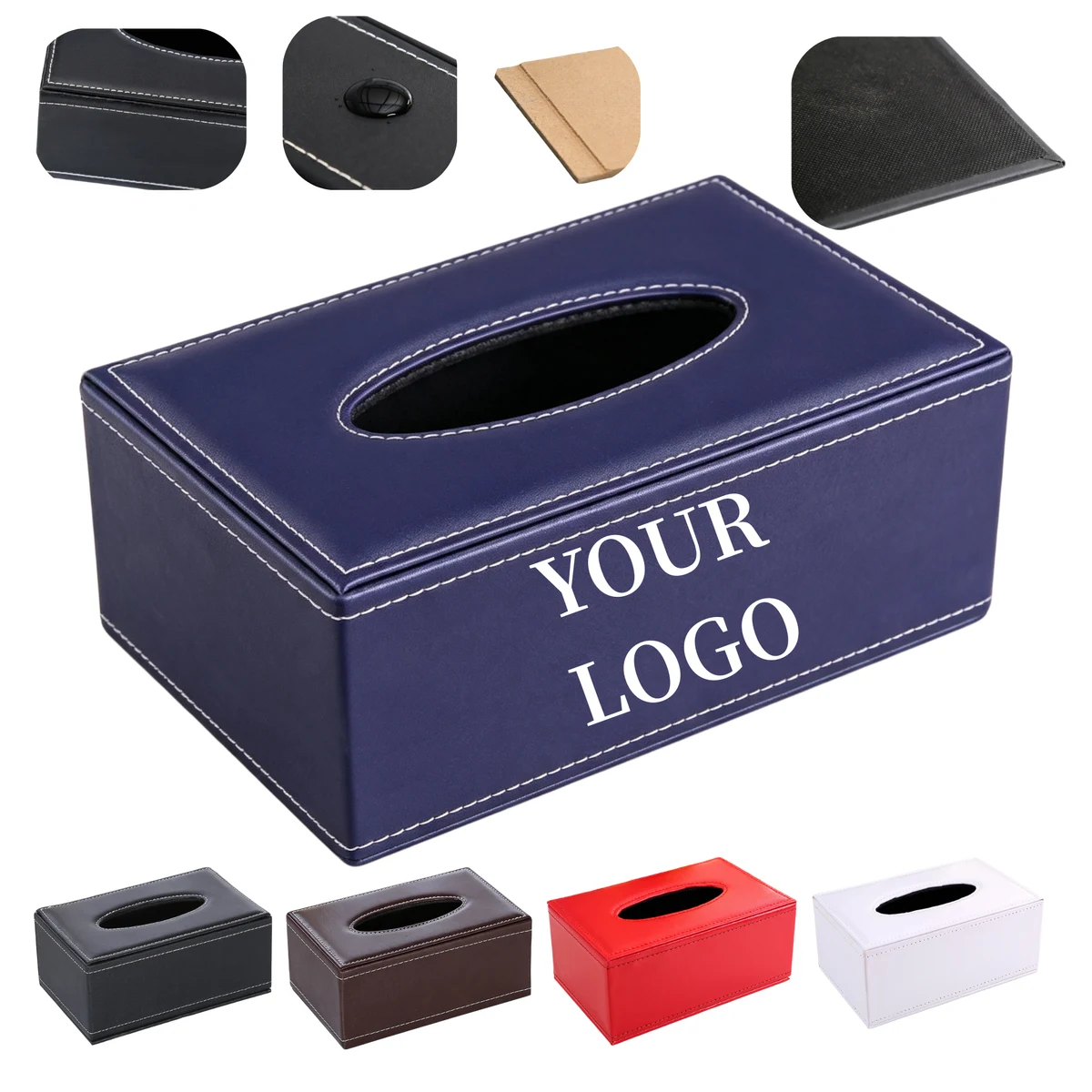 Leather Tissue Box Cover Durable Stainproof 1