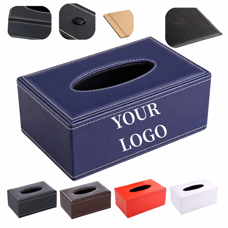 Leather Tissue Box Cover Durable Stainproof
