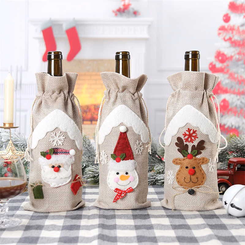 Personalized Christmas Decorations Old Man Doll Wine Holder