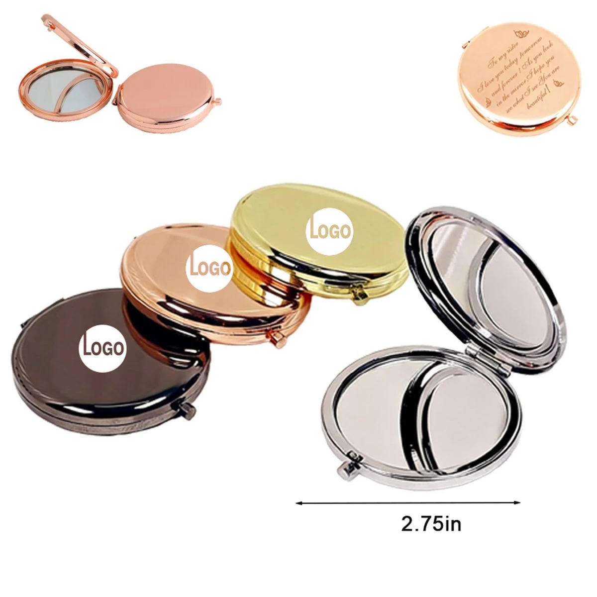 Double Sided Metal Compact Mirror 1