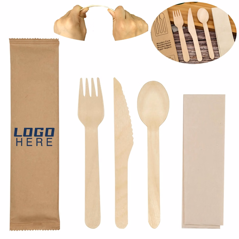 Disposable Eco-friendly Biodegradable Wooden Cutlery Set