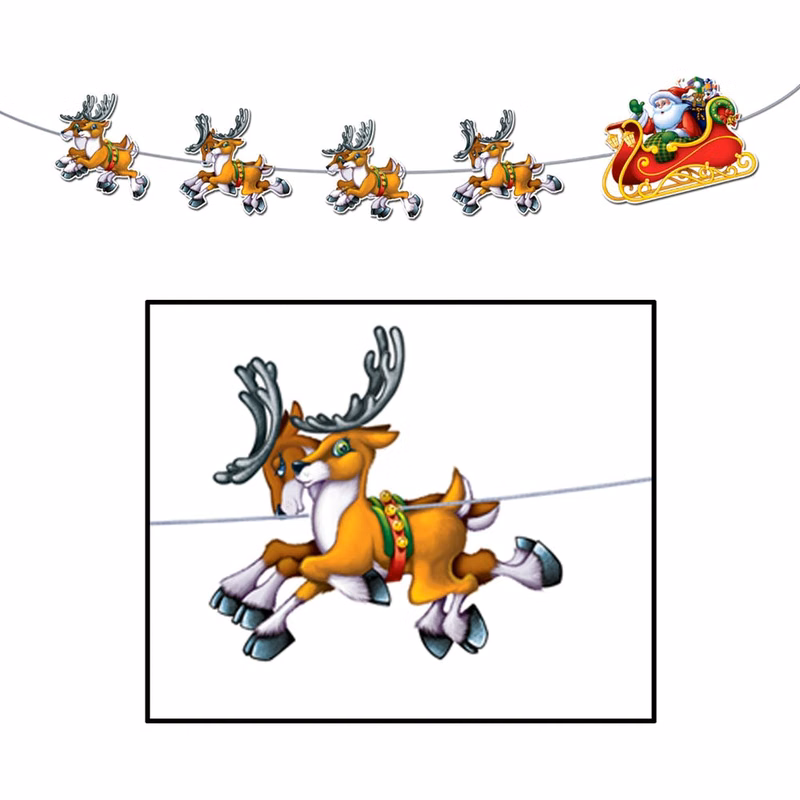 Santa & Sleigh Streamers - 8'