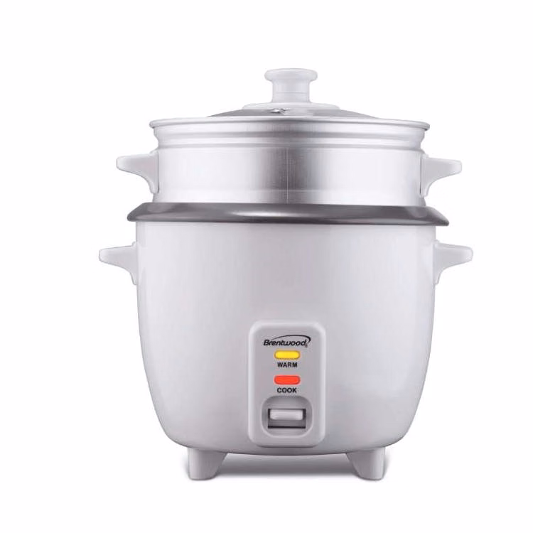 8-Cup Rice Cooker with Steamer White