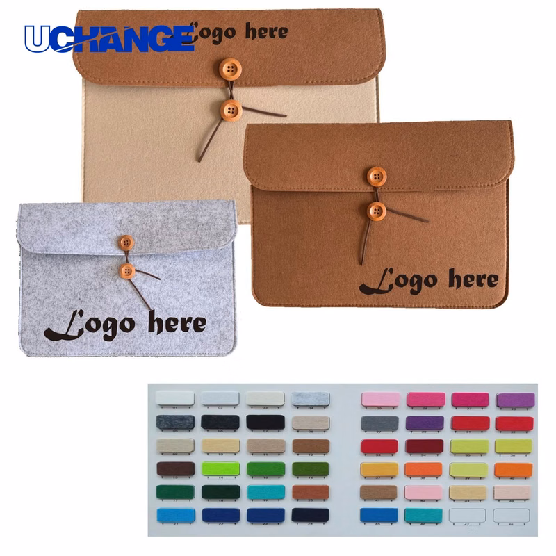 Felt Button File Folder Bag