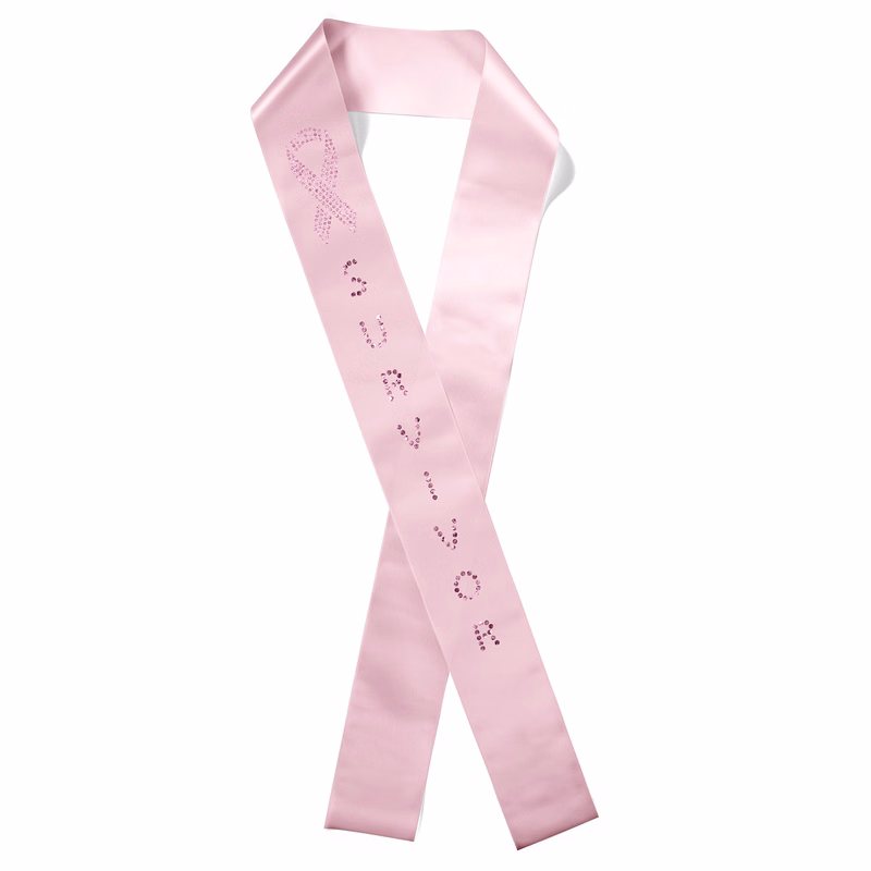 4" Badge Satin Sash - 45" Long - Sparkle
