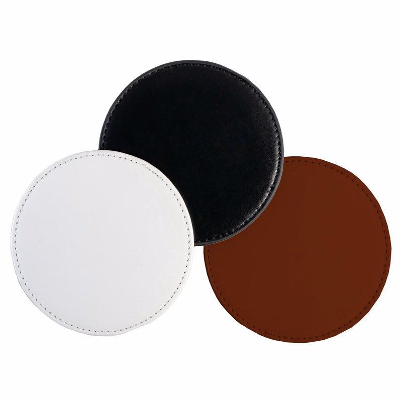 Faux Leather Coaster Round