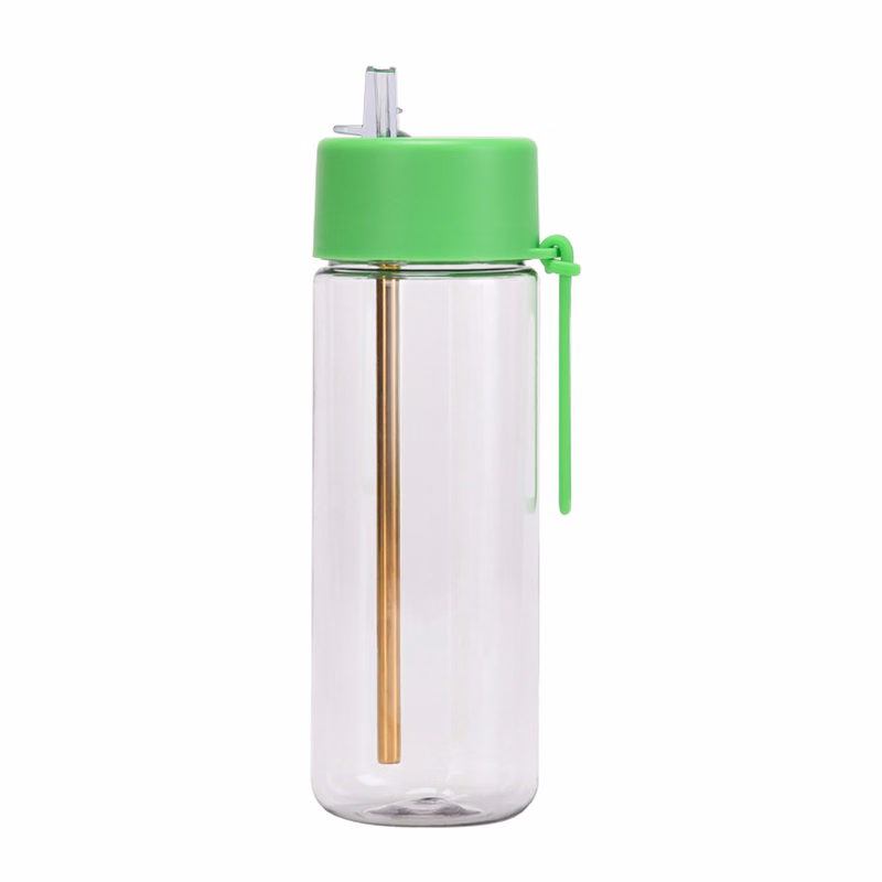 25oz Plastic Clear Water Bottle With Straw