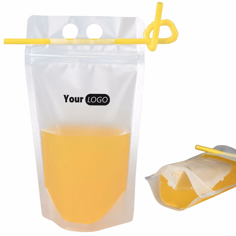 Plastic Portable 16Oz Drink Pouches For Refreshment On The Go