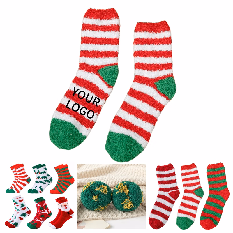 Horizontal Striped Floor Socks with Grip