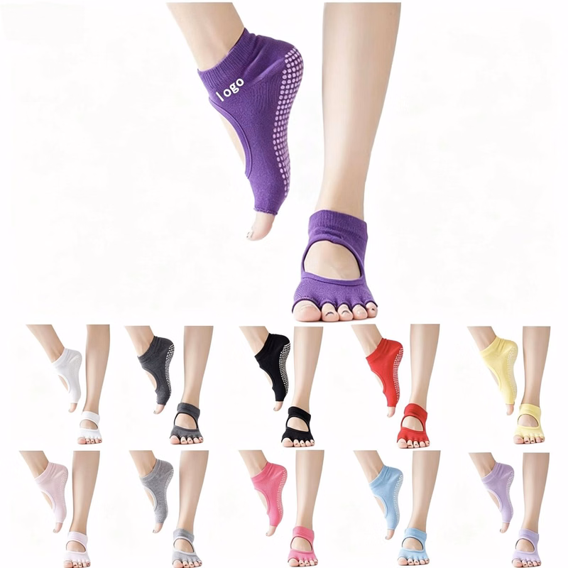 Five Toe Non Slip Yoga Socks With Dot Grips