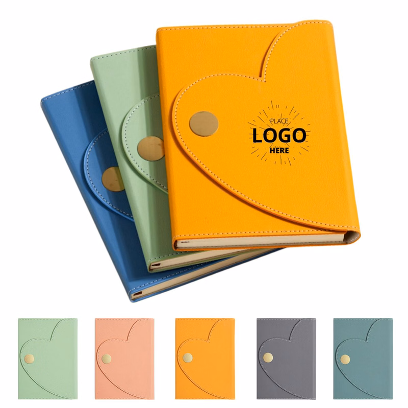 Heart - Shaped Closure Leather Notebook