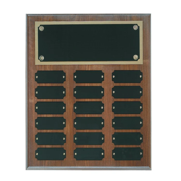 18 Plate Genuine Walnut Step Edge Perpetual Plaques 1