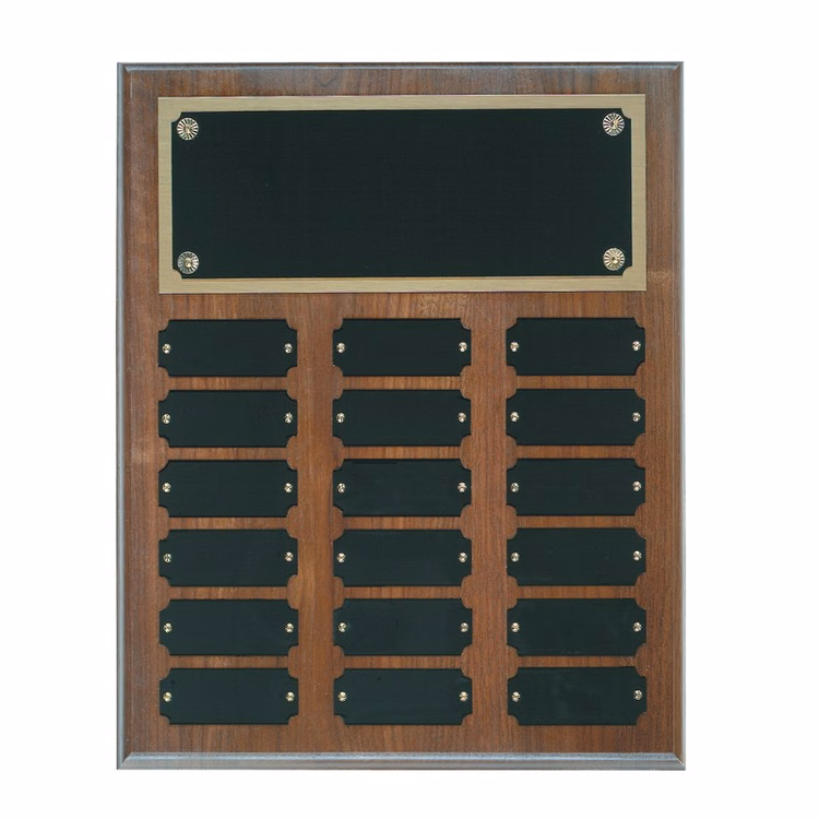 18 Plate Genuine Walnut Step Edge Perpetual Plaques