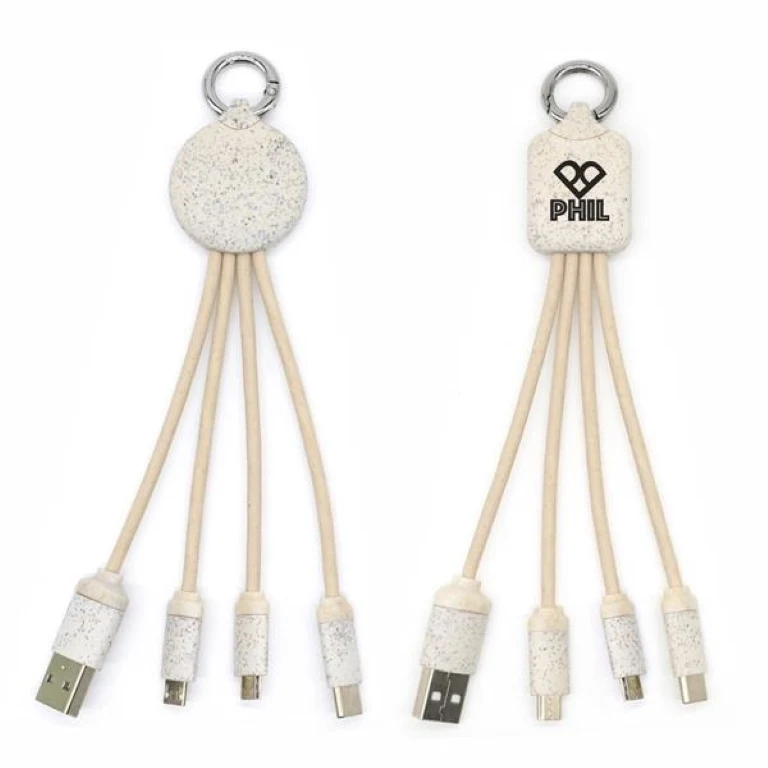 Eco-friendly 3-In-1 Charging Buddy With Key Chain 1