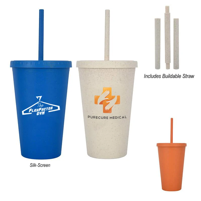 16 Oz. Newport Wheat Travel Tumbler 1