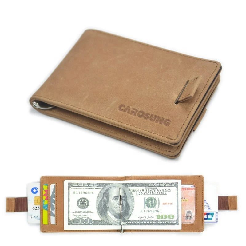 RFID Blocking Genuine Leather Men's Wallet with Money Clip 1