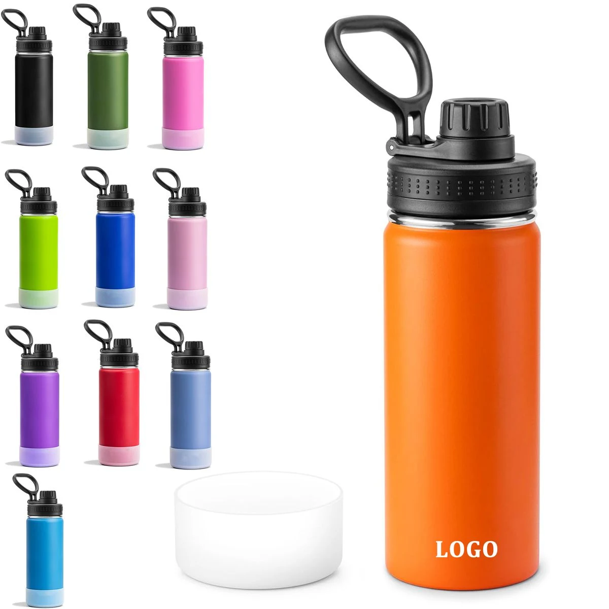 Stainless Steel Insulated Silicone Base Sleeve Water Bottle 1