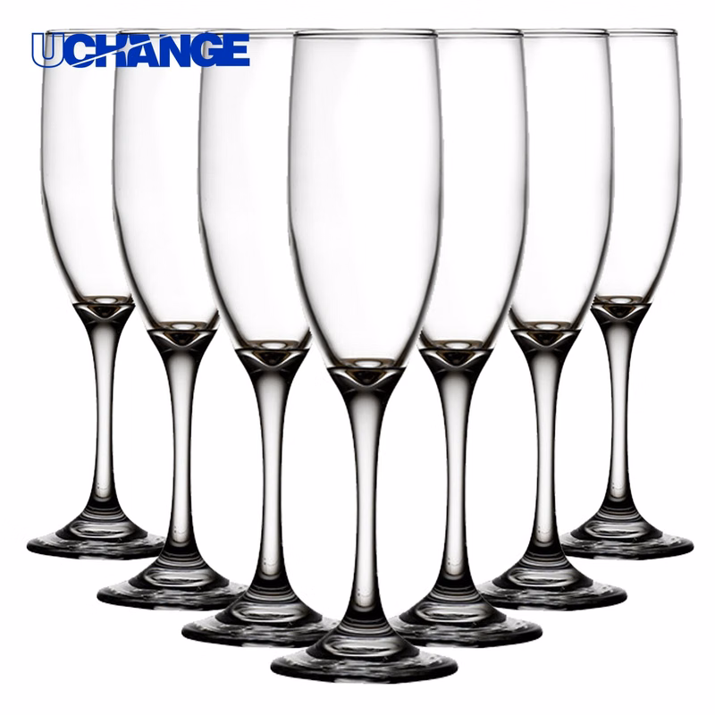 Clear Glass Champagne Flute Container (6 Oz)