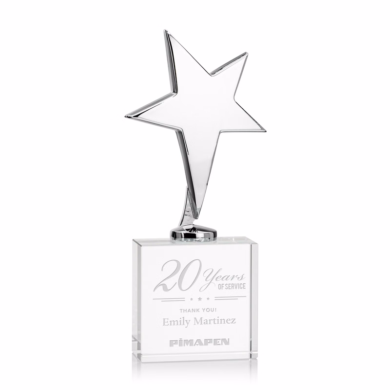 Tuscany Chrome Star on Woodlawn Base - Clear