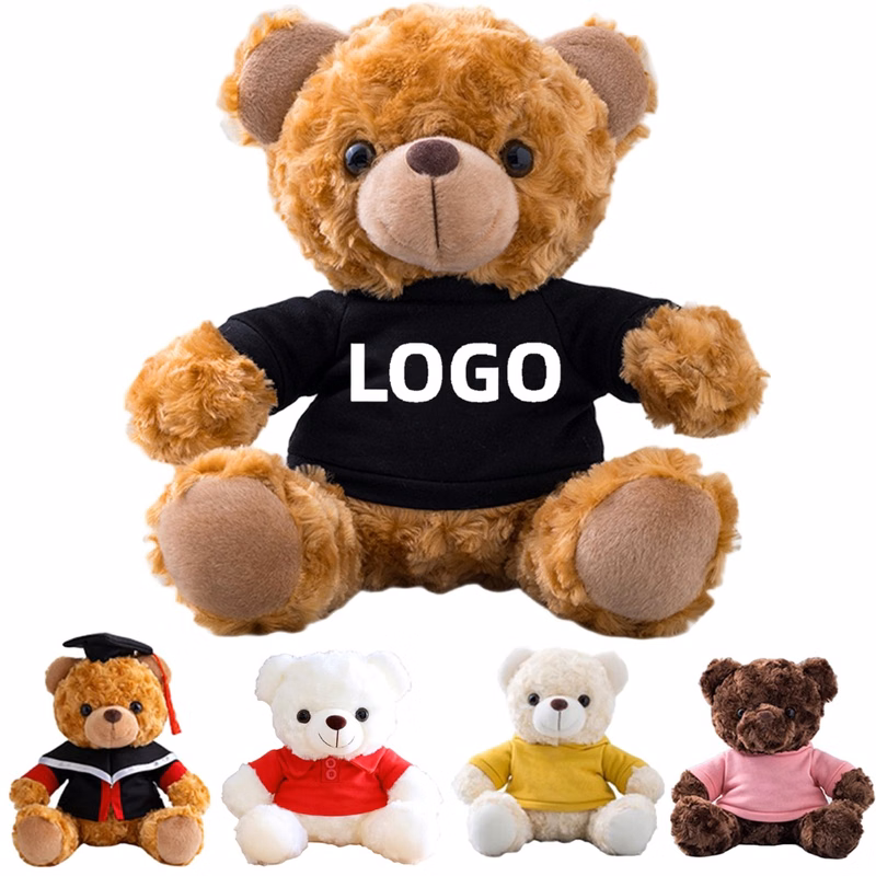 6"/8"/10" Plush Teddy Bear With Choice of T-Shirt Color