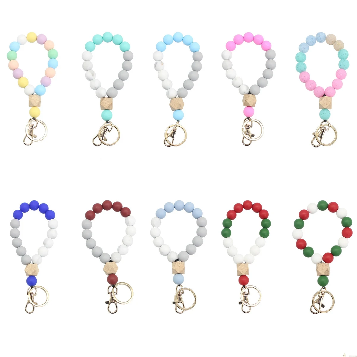 Silicone Beaded Bangle Chains 1